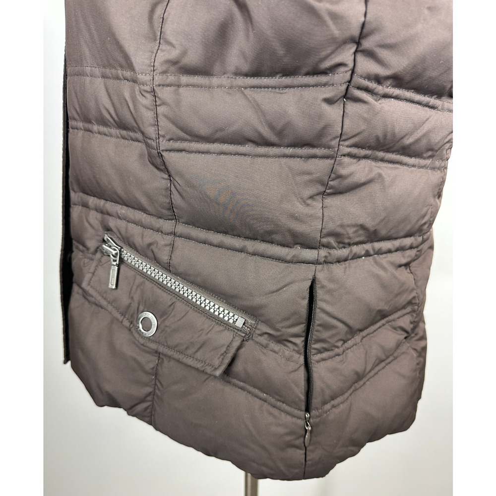 Eddie Bauer Goose Down Puffer Vest Women's XL Brown Quilted Snap Zip Pockets - Picture 3 of 8